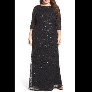 Adrianna Papell Embellished Scoop Back Gown - Plus